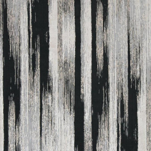 4' X 6' Black Silver and Gray Abstract Power Loom Area Rug